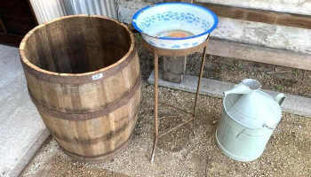 1 Barril Sin Tapa, Estreve Con Palangana Y Dispensador