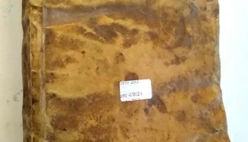 1 Libro de 1738 con tapa de cuero de Cerdo, Año teresiano diario Historico Panegyico moral