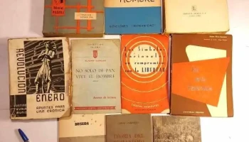 10 libros: La Paz del Hombre, Fin de la Esperanza, Escuela de los Dictadores, etc. 2 de ellos dedicados por el autor a Luis Mazzey