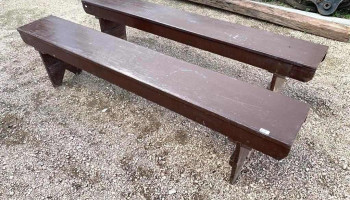 2 Bancos De Madera 1,98 X 0,30 X 0,46 Alto