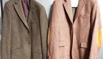 2 sacos talle M para hombre en paño de lana, multicolores