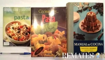 3 libros sobre pastas y manual de cocina Crandon 1972