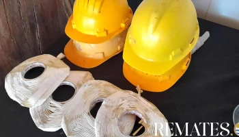 4 cascos amarillos y 4 sintas doble fas