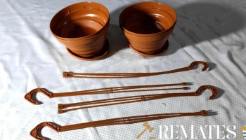 4 masetas para colgar con plato Nuevas