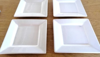4 platos cuadrados medianos