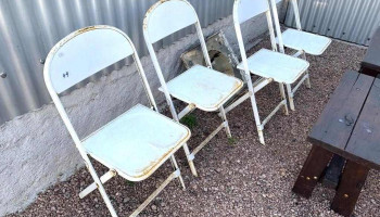 4 Sillas De Chapa Plegables