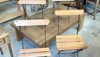 4 Sillas Plegables Hierro Y Madera
