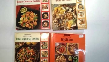 4 tomos en ingles sobre comida India y China
