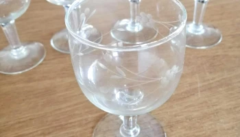5 copas talladas al acido