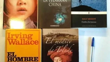 5 Libros: El Medico de Toledo, La telaraña china, Cumbres Borrascosas
