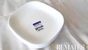 6 platos de loza color blanco cuadrados chicos