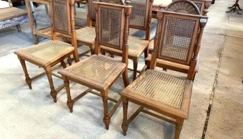6 Sillas Coloniales C/ Asiento Y Respaldo Esterillado