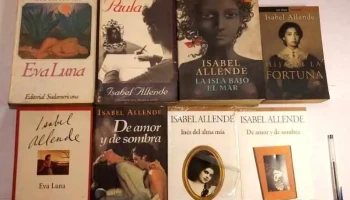 8 libros de Isabel Allende De Amor y de Sombra, Eva Luna, Paula
