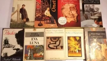9 libros Isabel Allende, Evaluna, Vargas Llosa Tia Julia y el Escribidor, Fiesta del Chivo, etc