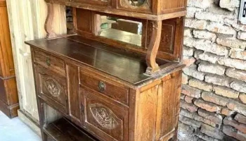 Aprador Con Alzada En Roble 1,20 X 0,45 X 1,85 Alto