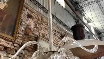 Araña De Cristal Francesa 4 Petalos 0,80 alto x 0,50 de Diámetro