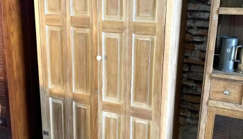 Armario Alacena En Pino Blanco Y Alamo 2 Puertas 1 Cajon 1,10 X 0,49 X 2,04 Alto