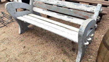 Banco De Jardin Hormigon Y Madera 1,46 Largo