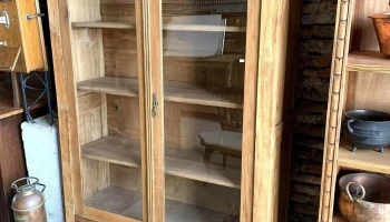 Biblioteca  De 2 Puertas 1 Caj. Vidriada Colonial 1,20 X 0,41 X 2,10 Alto