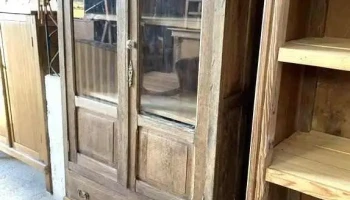 Biblioteca En Roble 2 Puertas 1 Cajon 1m X 0,45 X 1,82 Alto