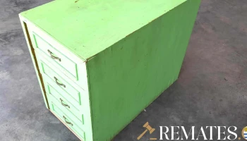 cajonera de madera color verde 4 cajones
