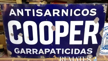 Cartel esmaltado antiguo Cooper