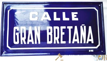 Chapa de calle antigua esmaltada Sue Gran Bretaña