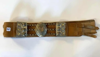 Cinto Gaucho Con Rastra De Plata Baja Con Iniciales  ( A T )