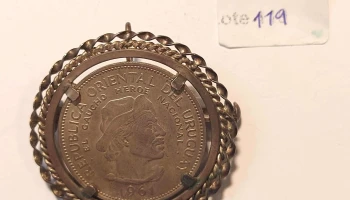 Colgante prendedor de Moneda gaucho plata 24 gr