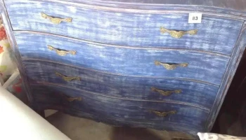 comoda 4 cajones francesa patina azul