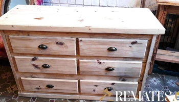 Cómoda 6 cajones en madera maciza pino