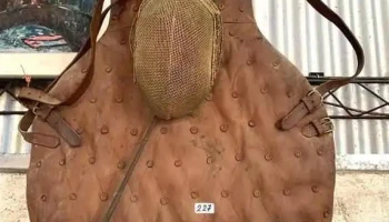 Conjunto Antiguo De Esgrima, Florete, Peto De Cuero Y Careta De Metal