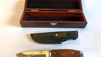 Cuchillo Venado Con Vaina Y Estuche 22 Cm Largo Total