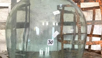Damajuana Bocha De 50 Lts Con Canasto Patina Naranja