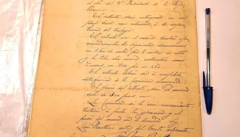 Documento firmado por Artista Luis Queirolo Repetto aceptando encargue de retrato para Batlle y Ordonez 1903