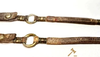 Dos partes de riendas con argollas y pasadores metal blanco