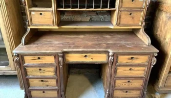 Escritorio Victoriano Con Alzada Archivador 1,44 X 0,67 X 1,25 Alto