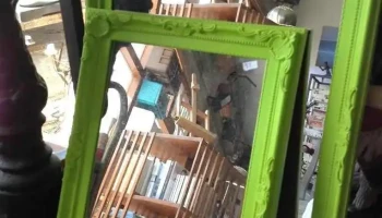 espejos chicos c/marco verde