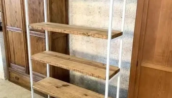 Estante  En Hierro Y Madera 1,05 X 0,30 X 1,95 Alto