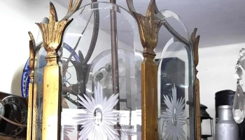Farol Cancel bronce y vidrios biselados