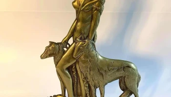 Figura Grupo En Bronce Diana La Cazadora