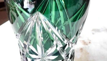 Florero cristal verde esmeralda