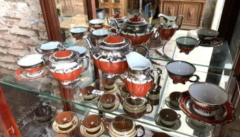 Juego De Te En Porcelana Y Plata 10 Piezas Bavaria Aleman