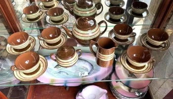 Juego De Te Ingles Barro Vidriado 15 Piezas
