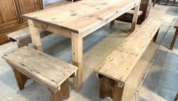 Mesa 2,12 X 0,78 X 0,80 Alto Y 4 Bancos (largos 2,10 X0,29 X 0,45) Y (cortos 0,76 X 0,29)