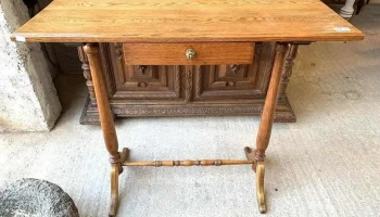 Mesa Auxiliar De Arrimo Inglesa En Roble 0,90 X 0,35 X 0,78 Alto