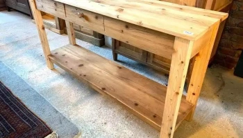 Mesa De Arrimo 1 Cajon En Pino 1,52 X 0,38 X 0,80 Alto