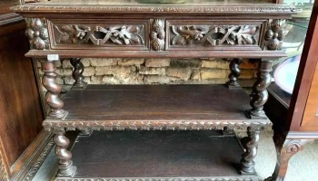 Mesa De Arrimo 2 Caj En Roble Renacimiento Frances 1m X 0,45 X 0,90 Alto