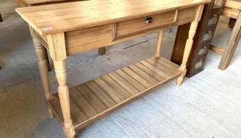 Mesa De Arrimo En Pinotea Y Pino Blanco Con Cajon 1,40 X 0,45 X 0,88