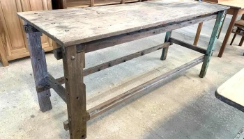 Mesa De Trabajo En Lapacho Abulonada 1,88 X 0,66 X 0,87 Alto